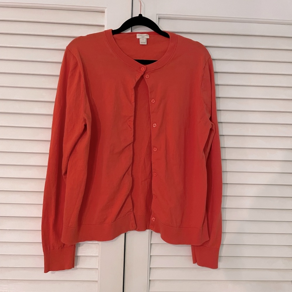 J crew Caryn Cardigan Orange XL